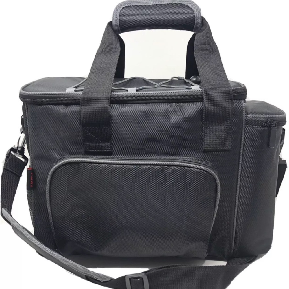 Large Reusable Lunch Cooler Bag for Men, Women and Children Lunch Bag (Black)